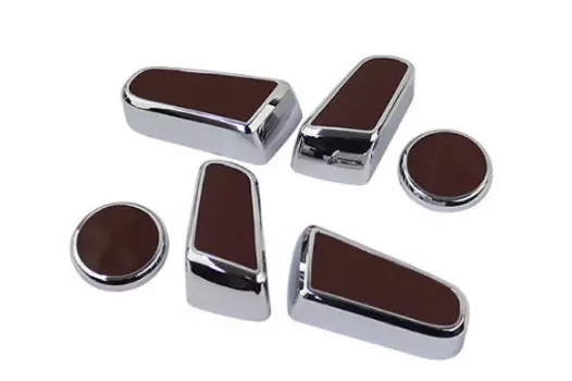 Комплект накладок на кнопки регулировки на сидении (черный, коричневый) для Hyundai Sonata 2017 -