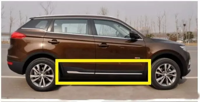 Комплект накладок на низ боковых дверей для Geely Atlas 2018 -