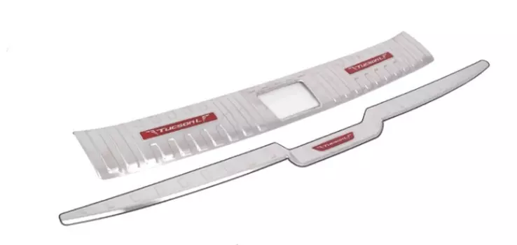 Комплект накладок на порог багажника (серебристые) Point Bin PNT00371 для Hyundai Tucson (4G) 2021-