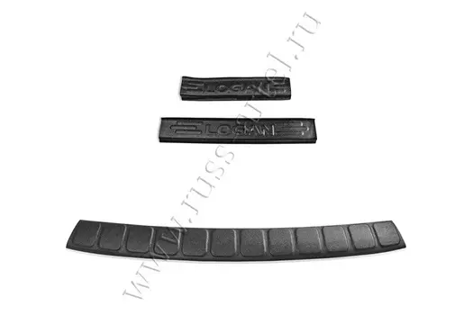 Комплект накладок на пороги и задний бампер Русская Артель Renault Logan 2014-