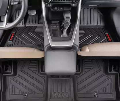 Комплект полиуретановых ковриков в салон (надпись "RAV4") для Toyota RAV4 (Тойота РАВ4) 2019 -