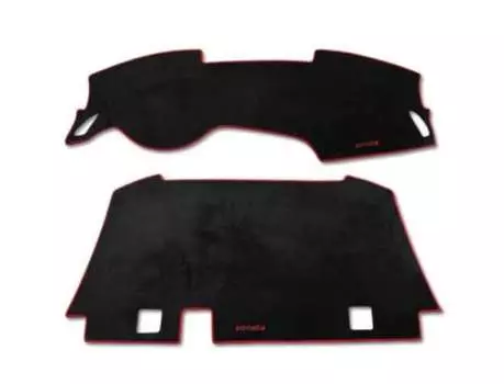 Комплект солнцезащитных накладкок (на заднюю и приборную панель), черно-красные, бархатные You Qiang QNG00169 для Hyundai Sonata (8G) DN8 2020-