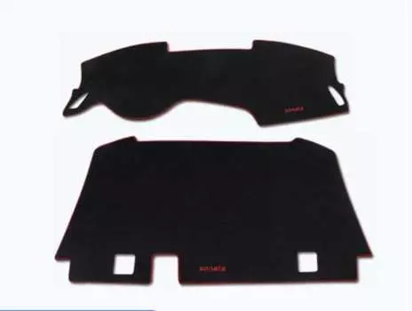 Комплект солнцезащитных накладкок (на заднюю и приборную панель), черно-красные You Qiang QNG00167 для Hyundai Sonata (8G) DN8 2020-