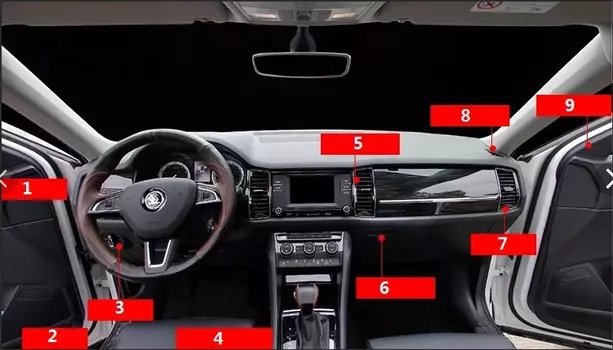 Комплект защитных пленок для пластиковых частей салона Skoda Kodiaq 2017-