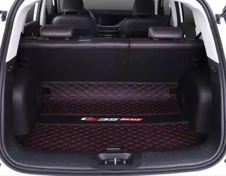 Коврик в багажник (экокожа, 1 элемент, черно-красный) Ou Bailun BLN00301 для Changan CS35 Plus 2018 -