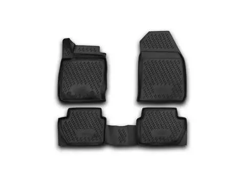 Коврики 3D в салон, 4 штуки (полиуретан, черные) Element CARFRD00025k Ford EcoSport (1G) 2014-