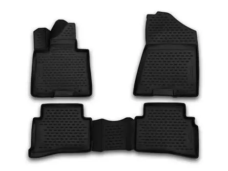 Коврики 3D в салон, 4 штуки (полиуретан, черные) Element CARKIA00005 KIA Sportage (4G) 2016-