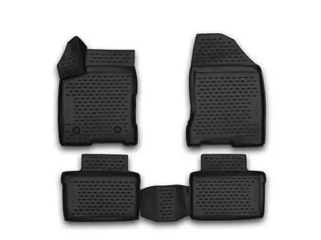 Коврики 3D в салон, 4 штуки (полиуретан, черные) Element CARLD00001k Lada Vesta 2015-