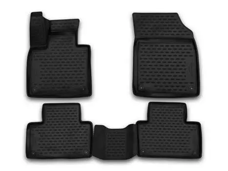 Коврики 3D в салон, 4 штуки (полиуретан, черные) Element CARVOL00003 Volvo XC90 2015-