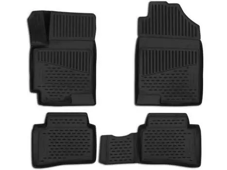 Коврики 3D в салон, 4 штуки (полиуретан, Comfort) Element ELEMENT3D2065210 Hyundai Solaris (2G) 2017-