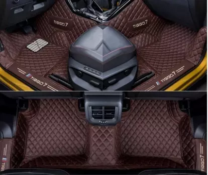 Коврики из эко-кожи (коричневый) в салон Chery Tiggo 7 Pro 2020