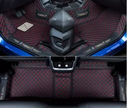 Коврики из эко-кожи (красный) в салон Chery Tiggo 7 Pro 2020