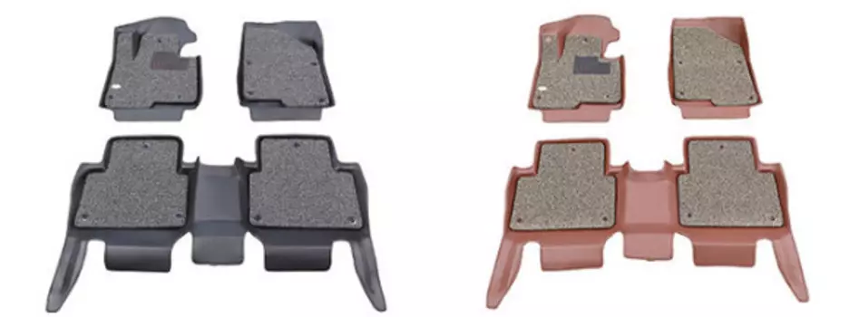 Коврики на 1-й и 2-й ряд (полиуретан, черные, коричневые) для Hyundai Genesis DH (2014 - 2017)