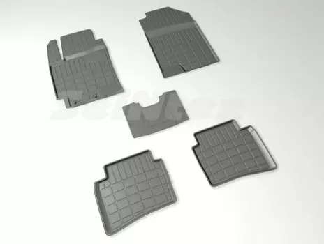 Коврики салона резиновые, черные Seintex 88424 Hyundai Solaris 2017-