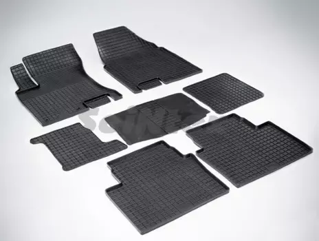 Коврики салона резиновые с рисунком "Сетка", черные Seintex 832 Nissan Qashqai+2 2010 - 2013