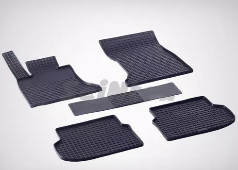 Коврики салона резиновые с рисунком "Сетка", черные (2WD) Seintex 84843 BMW 5 (F-10) 2010 - 2012