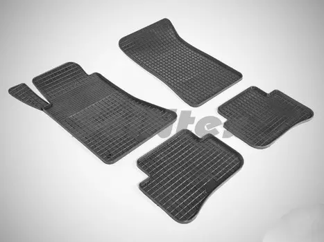 Коврики салона резиновые с рисунком "Сетка", черные (4matic) Seintex 907 Mercedes C-Сlass (W204) 2008 - 2013