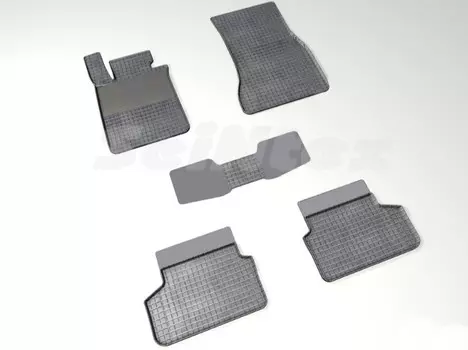 Коврики салона резиновые с рисунком "Сетка", черные (4WD) Seintex 88984 BMW 5 (G-30) 2013 - 2016