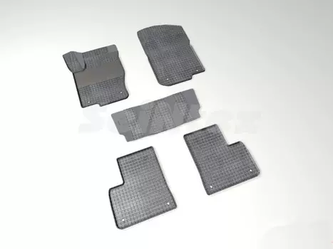 Коврики салона резиновые с рисунком "Сетка", черные (Coupe) Seintex 87872 Mercedes GLE-Class 2015 - 2018