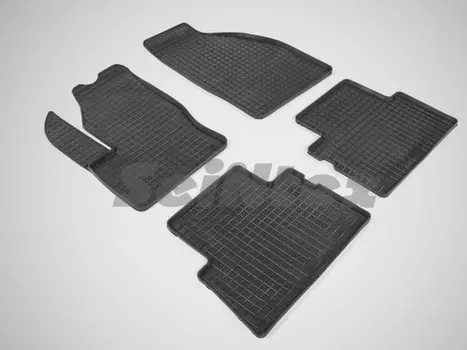 Коврики салона резиновые с рисунком "Сетка", черные Seintex 167 Ford C-Max 2007 - 2010