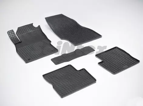 Коврики салона резиновые с рисунком "Сетка", черные Seintex 286 Opel Corsa D 2007 - 2015