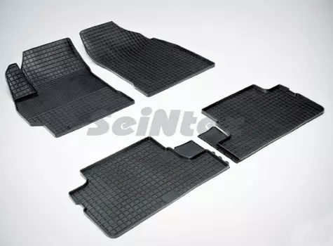 Коврики салона резиновые с рисунком "Сетка", черные Seintex 393 Toyota Corolla 2008 - 2013