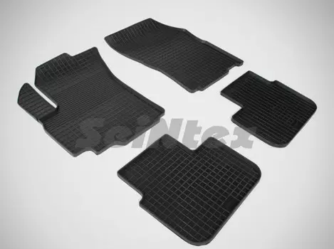 Коврики салона резиновые с рисунком "Сетка", черные Seintex 456 Suzuki SX4 2006 - 2015