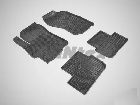 Коврики салона резиновые с рисунком "Сетка", черные Seintex 551 Mitsubishi Lanser 2007 - 2014