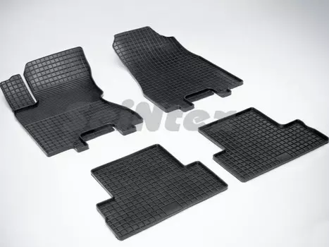 Коврики салона резиновые с рисунком "Сетка", черные Seintex 562 Nissan X-Trail 2007 - 2013