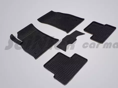 Коврики салона резиновые с рисунком "Сетка", черные Seintex 82887 Opel Astra J 2010 - 2015