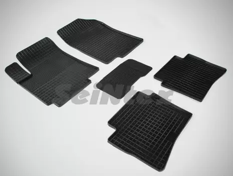 Коврики салона резиновые с рисунком "Сетка", черные Seintex 83112 Hyundai Solaris 2010 - 2016