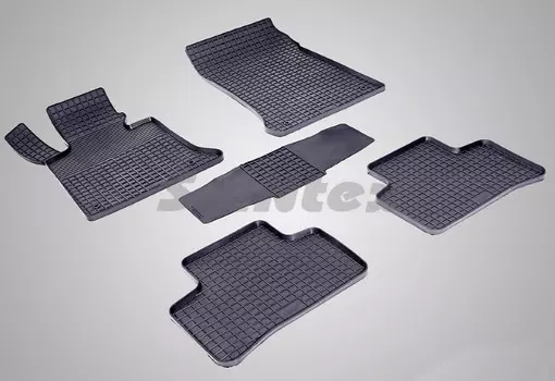 Коврики салона резиновые с рисунком "Сетка", черные Seintex 83793 Mercedes GLK-Class X204 2008 - 2011