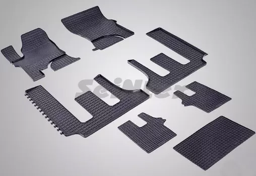 Коврики салона резиновые с рисунком "Сетка", черные Seintex 85282 Ssangyong Stavic 2013 - 2015