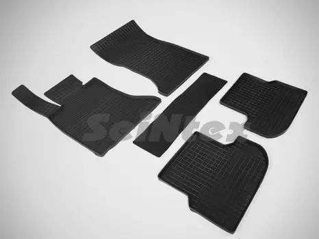 Коврики салона резиновые с рисунком "Сетка", черные Seintex 85936 BMW 5 (F-10) 2013 - 2016