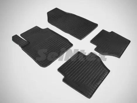 Коврики салона резиновые с рисунком "Сетка", черные Seintex 861 Ford Fiesta 2009 - 2015