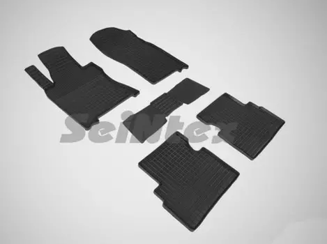Коврики салона резиновые с рисунком "Сетка", черные Seintex 87073 Infiniti Q50 2013-