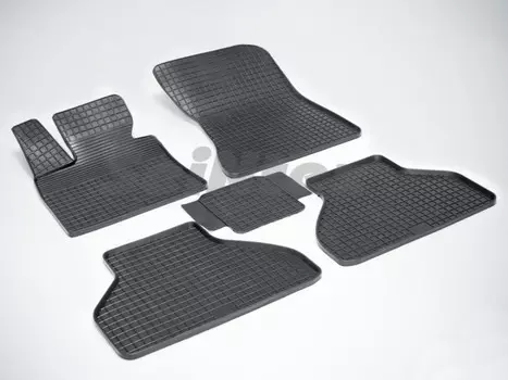 Коврики салона резиновые с рисунком "Сетка", черные Seintex 985 BMW X5 2007 - 2012
