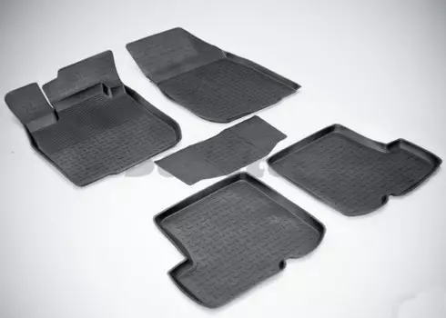 Коврики салона резиновые с высоким бортиком Seintex 1803 Renault Sandero 2009 - 2013