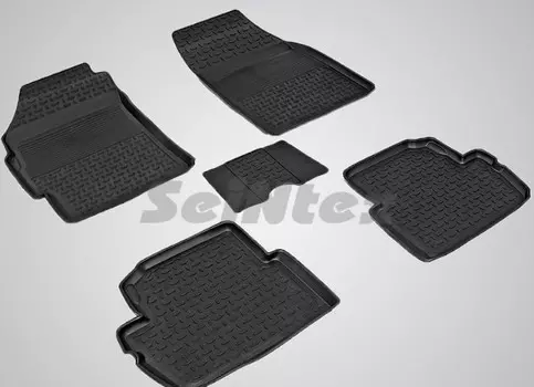 Коврики салона резиновые с высоким бортиком Seintex 83109 Chevrolet Spark 2009 - 2015
