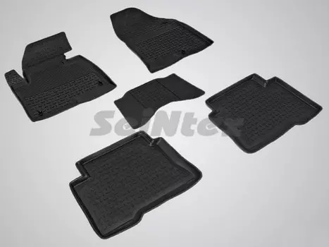 Коврики салона резиновые с высоким бортиком Seintex 89821 Hyundai Santa FE 2018-
