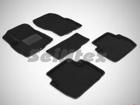 Коврики салона текстильные 3D, черные Seintex 85358 Mitsubishi Outlander 2012-