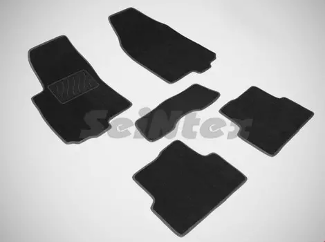 Коврики салона текстильные на резиновой основе LUX, черные Seintex 82260 Chevrolet Aveo 2012 - 2015