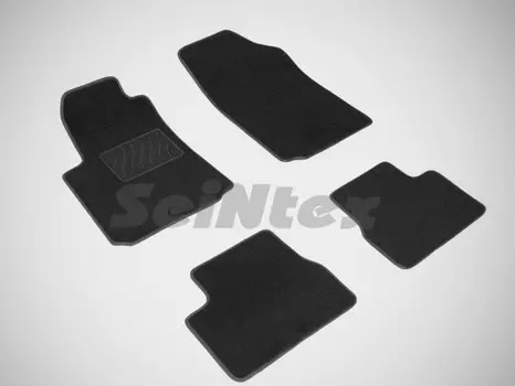 Коврики салона текстильные на резиновой основе LUX, черные Seintex 82356 Citroen C3 2010-