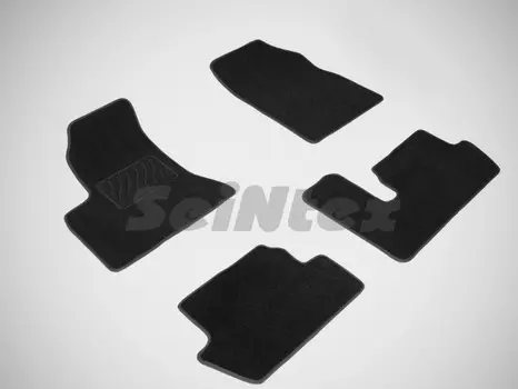 Коврики салона текстильные на резиновой основе LUX, черные Seintex 82358 Citroen C4 Picasso 2006 - 2014