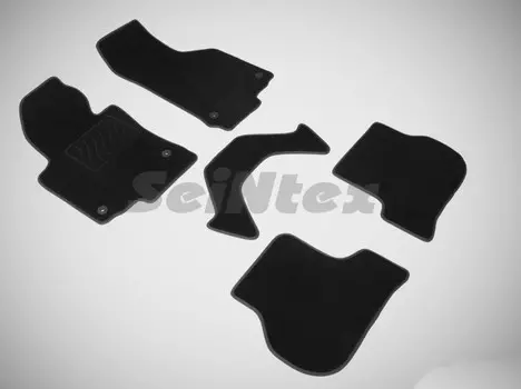 Коврики салона текстильные на резиновой основе LUX, черные Seintex 82450 Skoda Octavia II 2009 - 2012