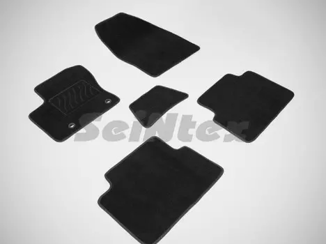 Коврики салона текстильные на резиновой основе LUX, черные Seintex 82451 Ford C-Max 2007 - 2010
