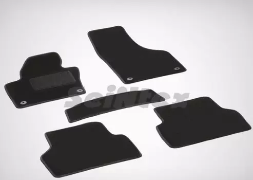 Коврики салона текстильные на резиновой основе LUX, черные Seintex 82741 Volkswagen Tiguan 2008 - 2016