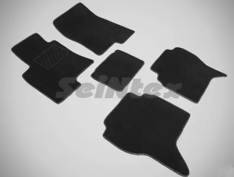 Коврики салона текстильные на резиновой основе LUX, черные Seintex 82764 Mitsubishi Pajero IV 2007-