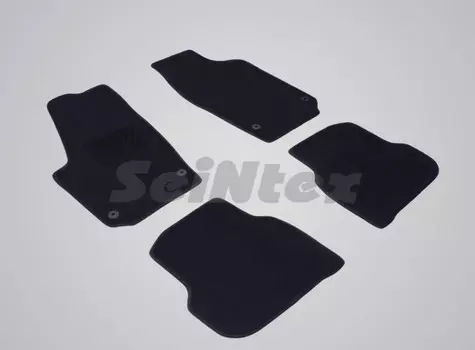 Коврики салона текстильные на резиновой основе LUX, черные Seintex 82768 Volkswagen Polo SD 2010 - 2019