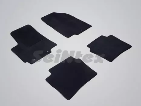 Коврики салона текстильные на резиновой основе LUX, черные Seintex 82772 Hyundai Solaris 2010 - 2016